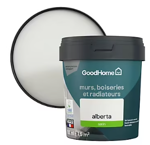 Peinture résistante murs, boiseries et métal GoodHome blanc Alberta satin 0,75L
