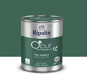 Peinture intérieure multisupport Ripolin O'pur vert zapfino satin velouté 2L