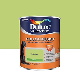 Peinture murs et boiseries Color Resist Dulux Valentine satin vert kiwi 0,75L