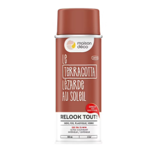 Peinture aérosol Relook tout terracotta satin 400ml Maison déco
