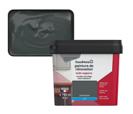 Peinture de rénovation GoodHome multi-supports mat gris Princeton 750ml