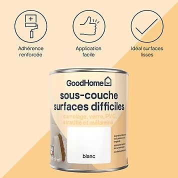 Sous-couche surfaces difficiles GoodHome blanc 0,75L