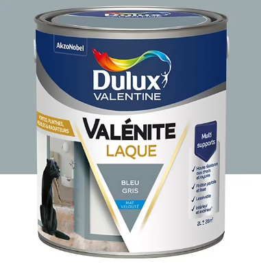Laque Valénite Dulux Valentine Acrylique mat velouté bleu gris 2L