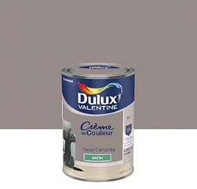 Peinture couleur murs, boiseries et radiateurs Crème de couleur Dulux Valentine terre cendrée satin 1,25L