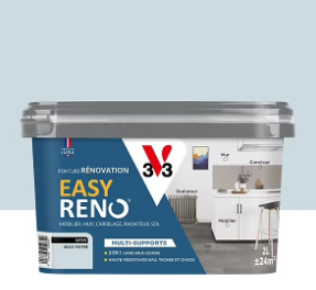 Peinture de rénovation multi-supports V33 Easy Reno bleu feutré satin 2L