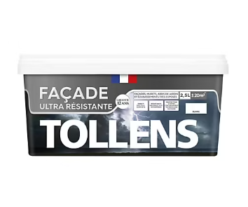 Peinture extérieure façade Tollens ultra résistante blanc 2,5L