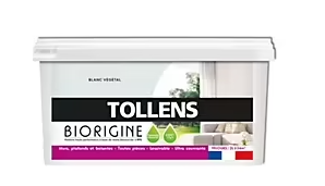Peinture murs et plafonds Biorigine Tollens velours blanc végétal 2L