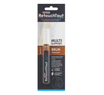 Stylo retouche multisupports Retouchtout coloris brun chocolat 10ml Soloplast