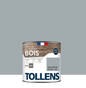 Peinture extérieure bois Tollens satin gris fenetre 500ml