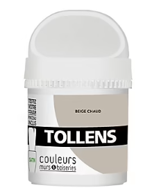 Testeur peinture murs et boiseries Tollens beige chaud satin 50ml