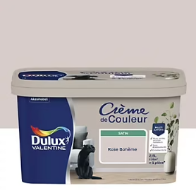 Peinture couleur murs, boiseries et radiateurs Crème de couleur Dulux Valentine rose bohème satin 1,25L