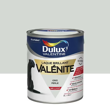 Laque boiseries et métal Valénite Dulux Valentine brillant gris perle 2L