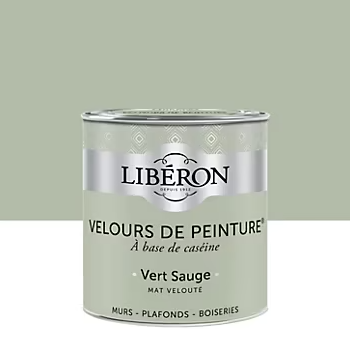 Peinture multisupport murs, plafonds et boiseries Velours de peinture vert sauge Libéron 0,5L