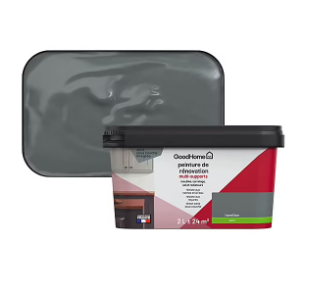 Peinture de rénovation GoodHome multi-supports satin gris Hamilton 2L