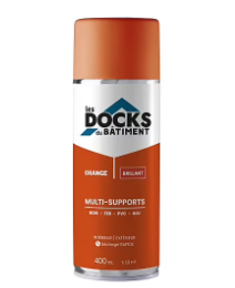 Peinture aérosol multi-supports Les Docks du bâtiment brillant orange 400ml