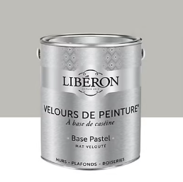 Peinture multisupport murs, plafonds et boiseries Velours de peinture gris pleurotte Libéron 2,5L