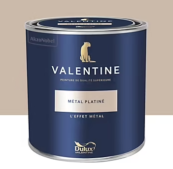 Peinture Valentine murs et boiseries Dulux Valentine effet beige métal platiné 1L