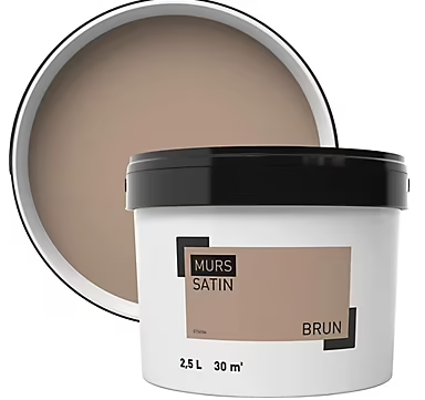 Peinture murale couleur brun satin 2,5L