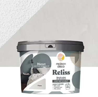 Enduit coloré de rénovation effet béton brut Maison Déco Reliss pierre 15KG