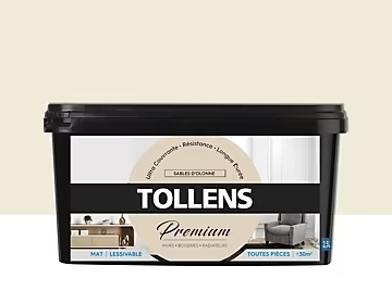 Peinture Tollens premium murs, boiseries et radiateurs sables d'olonne mat 2,5L