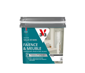 Peinture de rénovation faïence et meuble de salle de bain V33 blanc satin 750ml