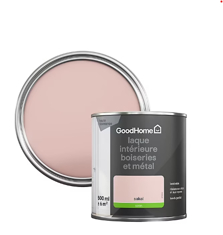 Peinture métal et bois GoodHome satin rose 500ml