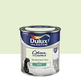 Peinture Crème de Couleur Dulux Valentine satin tendrement vert 0,5L