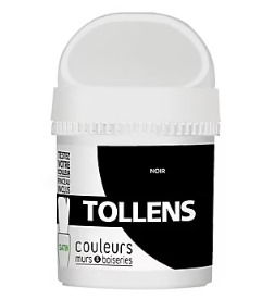 Testeur peinture murs et boiseries Tollens noir satin 50ml