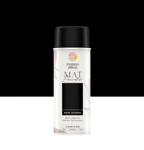 Peinture aérosol à base d'eau multi-supports Maison Déco mat poudré noir intense 400ml