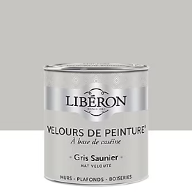 Peinture murs, plafonds et boiseries Velours de peinture gris saunier Libéron 0,5L