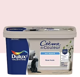 Peinture Crème De Couleur Dulux Valentine mat rose nude 2,5L