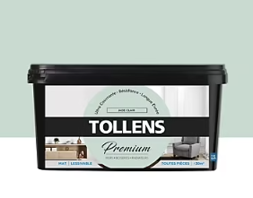 Peinture Tollens premium murs, boiseries et radiateurs jade clair mat 2,5L