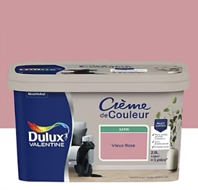 Peinture intérieure couleur Crème De Couleur Dulux Valentine satin rose vieux rose 2.5L