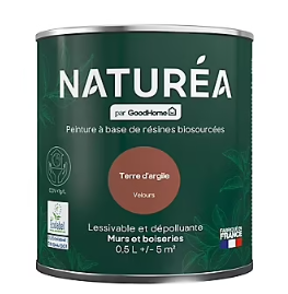 Peinture murs et boiseries Naturéa par GoodHome terre d'argile velours 0.5L