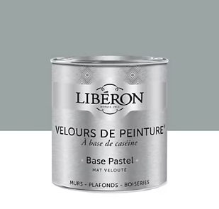 Peinture multisupport murs, plafonds et boiseries Velours de peinture gris corne de brume Libéron 0,5L