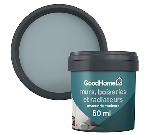 Testeur peinture résistante murs, boiseries et métal GoodHome gris Minneapolis mat 50ml