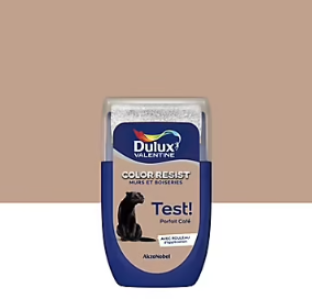 Testeur de peinture Color Resist murs et boiseries Dulux Valentine mat parfait café 30ml