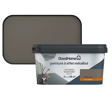 Peinture à effet métallisé GoodHome marron Long Beach 2L