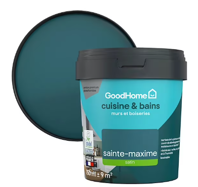 Peinture cuisine et salle de bains GoodHome vert Sainte-Maxime satin 750ml