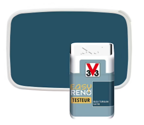 Testeur peinture de rénovation multi-supports V33 Easy Reno bleu turquin satin 50ml