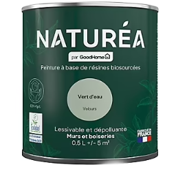 Peinture murs et boiseries Naturéa par GoodHome vert d'eau velours 0.5L