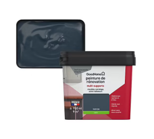 Peinture de rénovation GoodHome multi-supports satin bleu Vence 750ml
