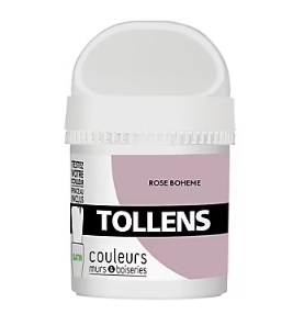 Testeur peinture murs et boiseries Tollens rose bohème satin 50ml