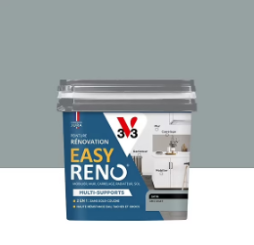 Peinture de rénovation multi-supports V33 Easy Reno gris galet satin 0,75L