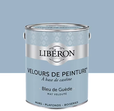 Peinture multisupport murs, plafonds et boiseries Velours de peinture bleu de guède Libéron 2,5L