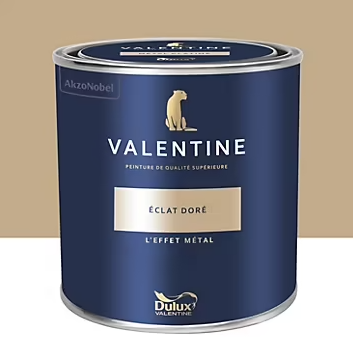 Peinture Valentine murs et boiseries Dulux Valentine effet métal éclat doré 1L