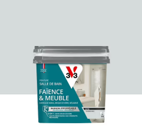 Peinture de rénovation faïence et meuble de salle de bain V33 tendre gris satin 750ml