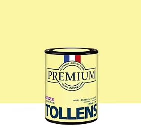 Peinture Tollens premium murs, boiseries et radiateurs jaune pastel velours 750ml