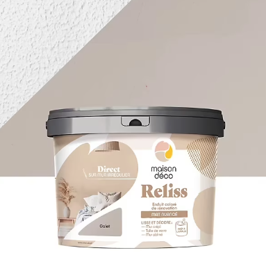 Enduit coloré de rénovation mat nuancé Maison Déco Reliss galet 15KG