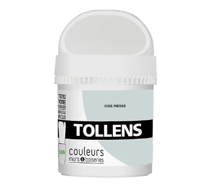 Testeur peinture murs et boiseries Tollens gris pierre satin 50ml
